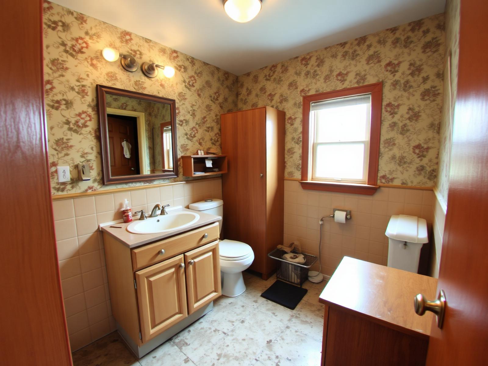 Dated bathroom before remodel
